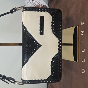 Dior Vintage 2005 Ultra Rare Leather/Trotter canvas Shlder Bag Excellent Cond